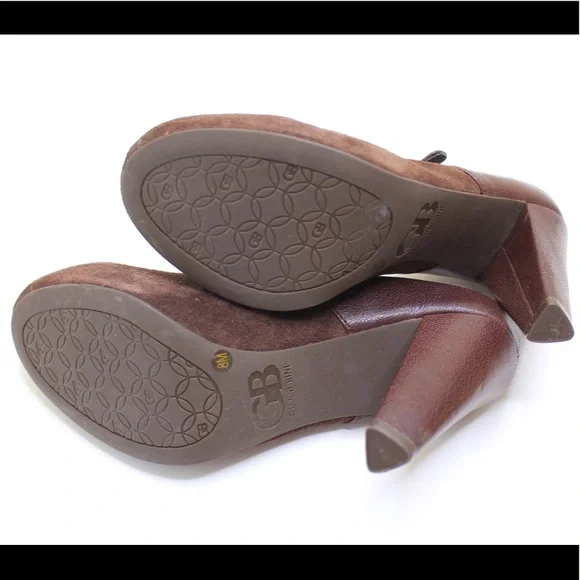 Gianni Bini Mary Jane Brown Suede/Leather Heels - Picture 6 of 8